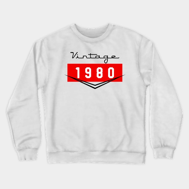 Vintage 1980 Made in 1980 40th birthday 40 years old Gift Crewneck Sweatshirt by CreativeShirt